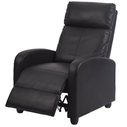 Recliner Chair for Living Room Furniture Home Theater Seating Glider Chairs Modern Wingback Single Sofa PU Leather with Footrest (Tan)