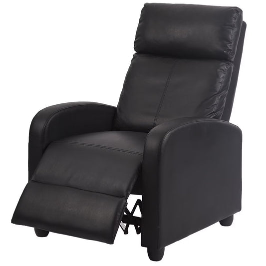 Recliner Chair for Living Room Furniture Home Theater Seating Glider Chairs Modern Wingback Single Sofa PU Leather with Footrest (Tan)