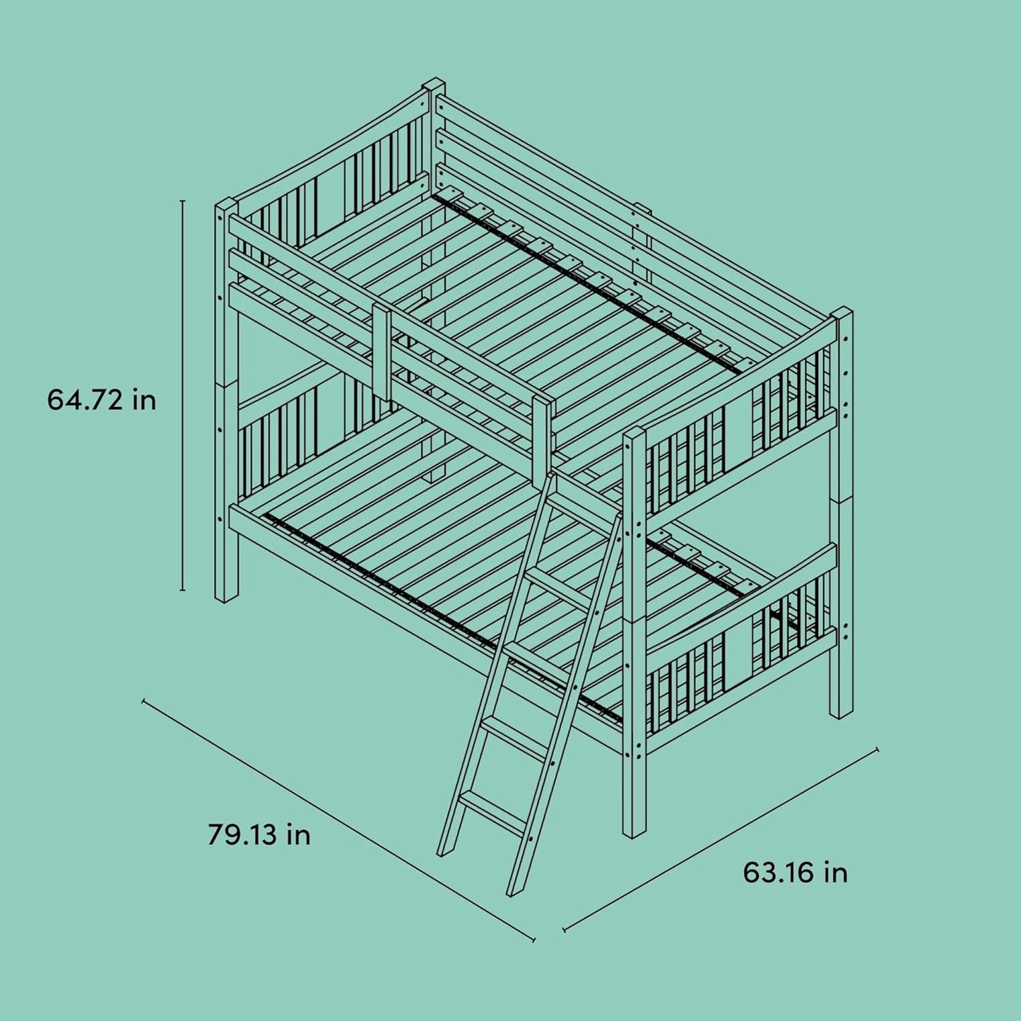 Caribou Twin-Over-Twin Bunk Bed – GREENGUARD Gold Certified Bunk Bed for Kids Bedroom, Converts to 2 Individual Twin Beds, No Box Spring Required (Espresso)