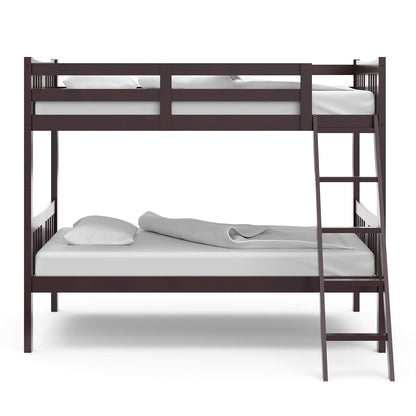 Caribou Twin-Over-Twin Bunk Bed – GREENGUARD Gold Certified Bunk Bed for Kids Bedroom, Converts to 2 Individual Twin Beds, No Box Spring Required (Espresso)