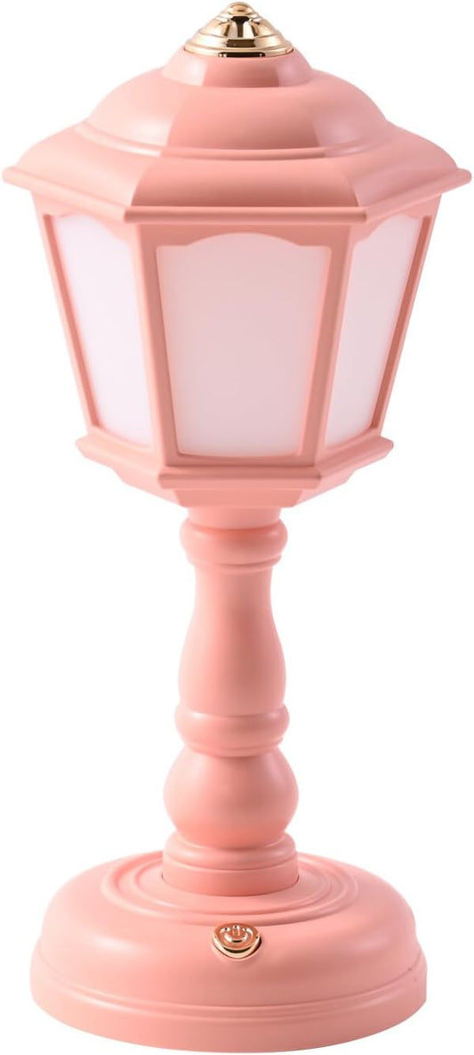 Mini Desk Lamp Vintage, LED Desk Lamp Dimmable Table Lamp Reading Lamp with USB Charging Port, Sensitive Control, Eye-Caring Office Lamp,Very Beautiful Decorative Desk Lamp (Pink)