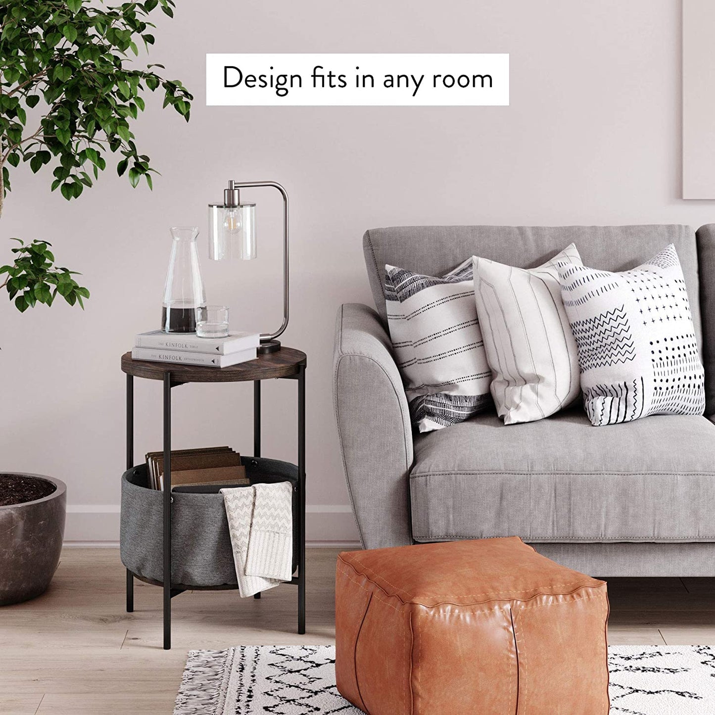 Nathan James round Modern Side Accent or End Table for Living Room and Bedroom and Nursery Room
